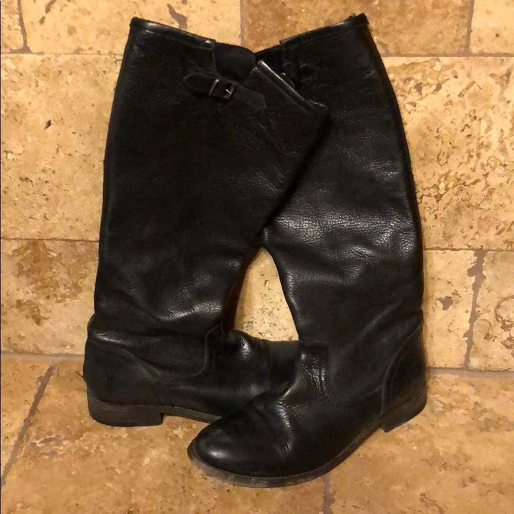 Black leather Frye Boot
